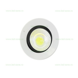 Spot LED 5W COB Rotund Mobil Alb - Negru - Img 2