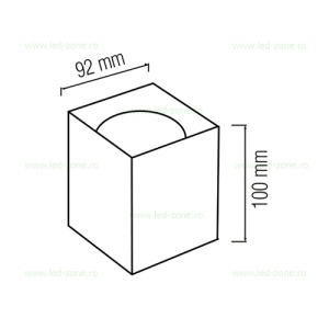 Spot LED Patrat Aplicat Compatibil GU10 - Img 2