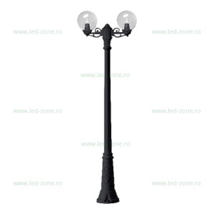 Stalp LED Gradina 2x6W Negru GLOBE 2M