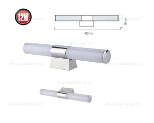 Aplica Baie LED 12W Suport Nichelat Sumru12 - Img 2