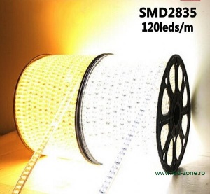 Banda LED 2835 120 SMD/ML Furtun Silicon 220V - Img 2