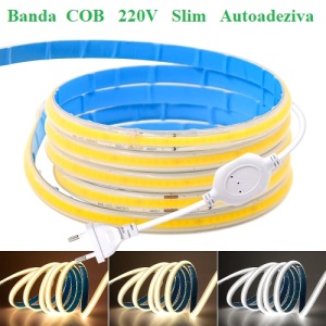 Banda LED COB 220V Slim Silicon Transparent Autoadeziva - Img 1