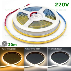 Banda LED COB 288 LED/ML Interior 220V Rola 20m - Img 1
