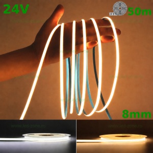 Banda LED COB 400 LED/ML Interior 8mm 24V Rola 50m