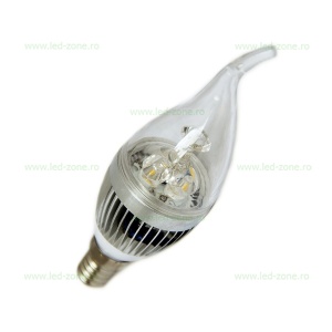Bec LED E14 3W Flacara Clar Argintiu - Img 2