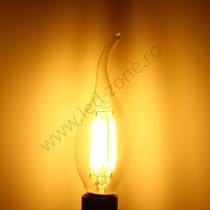 Bec LED E14 6W Filament Flacara Clar - Img 4