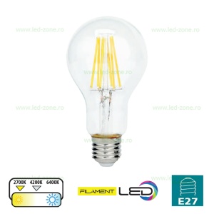 Bec LED E27 15W Filament Glob Clar - Img 1