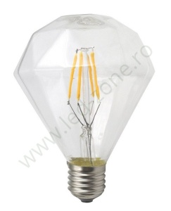 Bec LED E27 4W Filament Model Diamant - Img 1