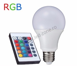 Bec LED E27 7.5W Glob Mat RGB Telecomanda - Img 4