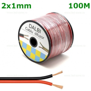 Conductor Electric 2x1mm Rosu Negru Rola 100 Metri
