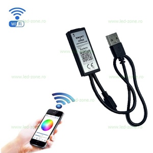 Controller Banda LED RGB 8A 96W 5V WI-FI Telecomanda - Img 2