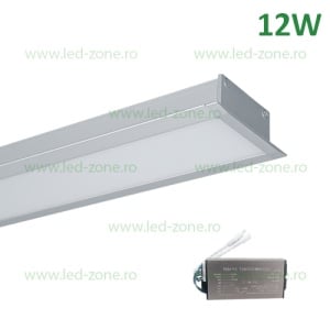 Corp Iluminat LED 12W 60cm Incastrabil Liniar EL-S48 Gri Emergenta