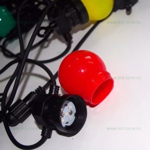 Ghirlanda 5M cu 10 Becuri LED Diverse Culori IP44