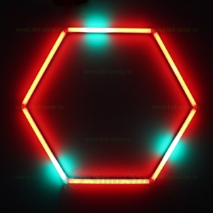 Hexagon LED Honeycomb RGB Digital Tuburi 440mm - Img 4