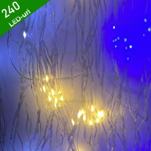 Instalatie LED Perdea Ploaie Flash 5x1m 240 LED Fir Alb - Img 1