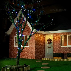 Instalatie Pom Craciun 60 LED-uri Exterior Flash Fir Negru Cauciucat - Img 7