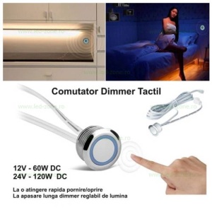 Intrerupator LED cu Senzor Tactil si Variator 5A 12V-24V - Img 2