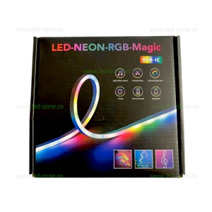 Kit Neonflex LED RGB Digital Muzical 5m Telecomanda si Telefon - Img 2