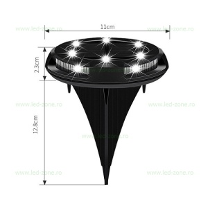 Lampa LED Gradina Solara Alb cu Albastru Set 4 Bucati - Img 2
