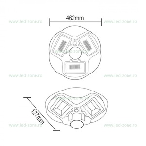 Lampa LED Iluminat Stradal UFO 200W Solara Montaj Stalp COMBAT - Img 2