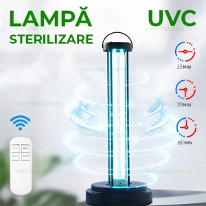 Lampa Sterilizare Germicida UV-C cu Ozonificare 38W Metal