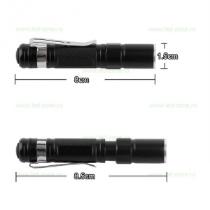 Lanterna LED Profesionala 7W ZOOM cu Clema 1R3