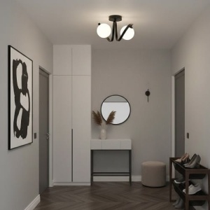 Lustra 2 Socluri E27 Neagra LZ336