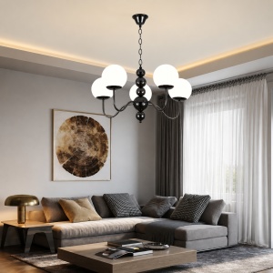 Lustra 5 Socluri E27 Neagra LZ1009-5