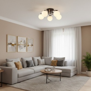Lustra 5 Socluri E27 Neagra LZ5183