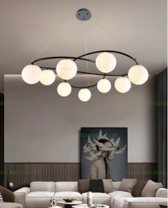 Lustra 9 Socluri Negru E27 LZ6806-9