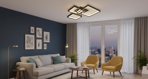 Lustra LED 122W 3 Functii Neagra Dimabila cu Telecomanda LZ5702