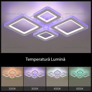 Lustra LED 154W 3 Functii RGB Smart Dimabila cu Telecomanda LZ9227-2+2 - Img 2
