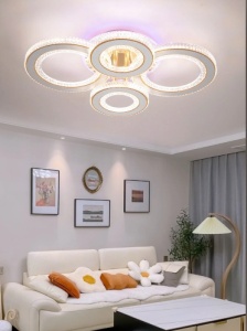Lustra LED 186W 3 Functii RGB Smart Dimabila cu Telecomanda LZG610-2+2 - Img 3