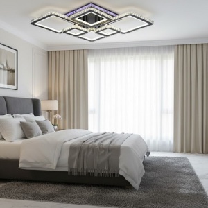 Lustra LED 286W Neagra 3 Functii RGB Dimabila cu Telecomanda LZ7375 - Img 3