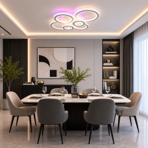 Lustra LED 294W Alba 3 Functii cu Telecomanda LZ83 RGB