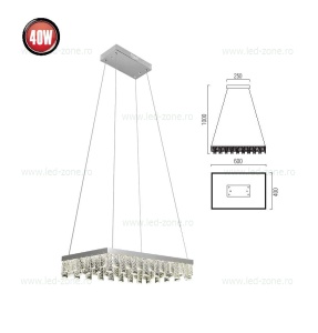 Lustra LED 40W 1 Segment Model Cristal NIRVANA - Img 3