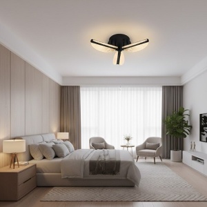 Lustra LED 42W Neagra 3 Functii cu Telecomanda LZ9400 - Img 2