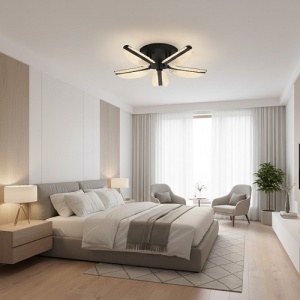 Lustra LED 70W Neagra 3 Functii cu Telecomanda LZ9400 - Img 3