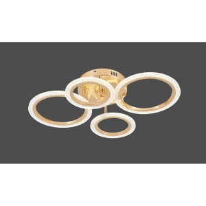 Lustra LED 72W Aurie 3 Functii Dimabila cu Telecomanda LZ9180/2+2