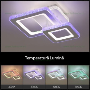 Lustra LED 79W 3 Functii RGB Smart Dimabila cu Telecomanda LZG9227-1+1