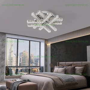 Lustra LED 84W Dimabila 3 Functii cu Telecomanda Cristal LZ1105-6 - Img 4