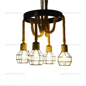 Lustra Rustic 4 Socluri E27 LZ7002 - Img 2