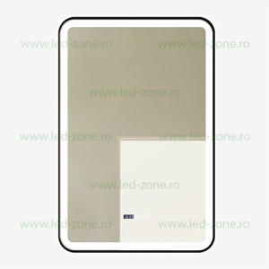 Oglinda Baie LED 60x90cm Touch Ceas Dezaburire LZJ136 - Img 2