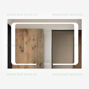 Oglinda Baie LED 90x60cm Touch Ceas Dezaburire LZJ116 - Img 2