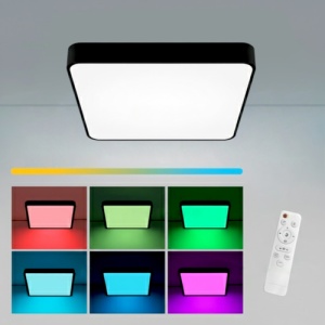 Panou LED 70W 50x50cm Aplicat Negru RGB-CCT cu Telecomanda