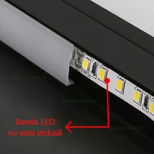 Profil Aluminiu Aplicat Dispersor Mat 2M 12MM Plinta  - Img 2