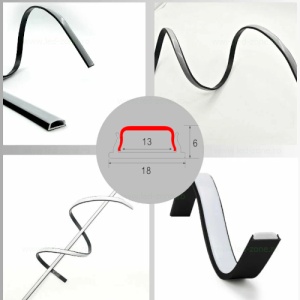 Profil Aluminiu Aplicat Negru Dispersor Alb 3M Flexibil 13MM  - Img 2