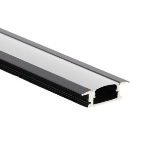 Profil Aluminiu Incastrat Negru Dispersor Alb 2M 12.4MM