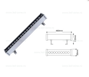 Proiector LED 18W 220V Liniar 48cm Color - Img 2