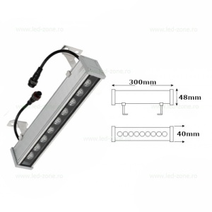 Proiector LED 9W 220V Liniar 30cm RGB Telecomanda - Img 3